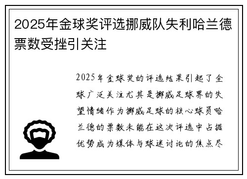 2025年金球奖评选挪威队失利哈兰德票数受挫引关注